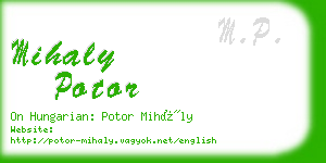 mihaly potor business card